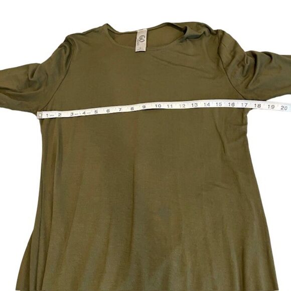 GO Couture Long Sleeve Midi Dress Super Stretch Olive Green Size Large - Picture 6 of 8